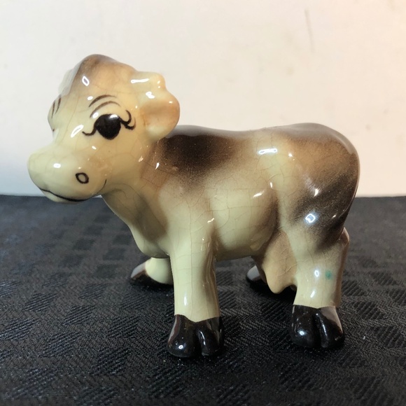 Vintage Miniature Figurine Porcelain Hagen Renaker Anthropomorphic Cow 3x 2.5 “ - Picture 1 of 11